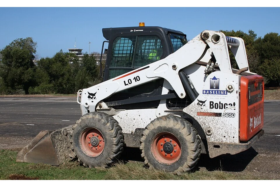 A Bobcat skid steer loader.